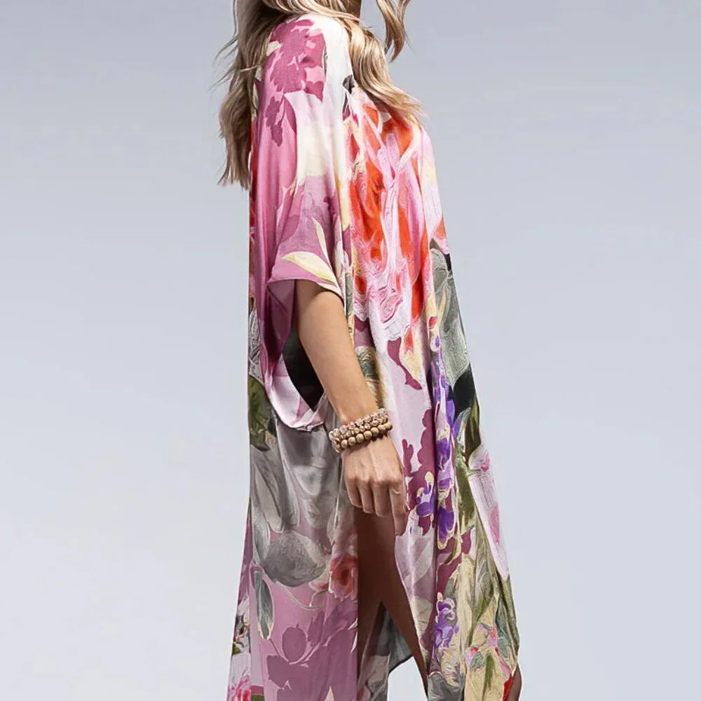 Rose Garden Dainty Floral Kimono - Picture 3 of 5